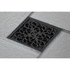 Kingston Brass Watercourse Scroll 4" Square Grid Shower Drain, Bronze BSF9771ORB